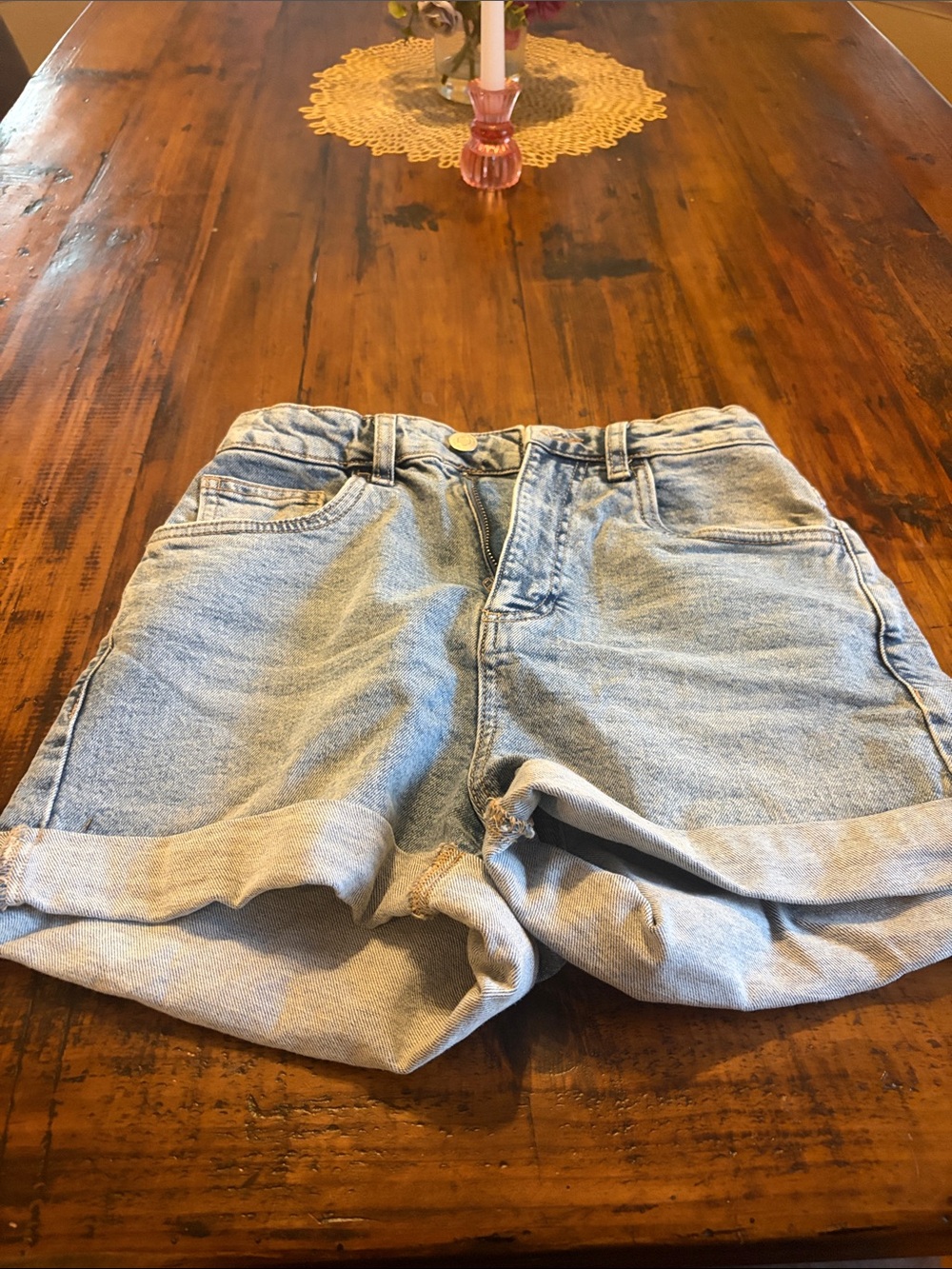 Cotton On Light Blue Rolled Hem Denim Shorts